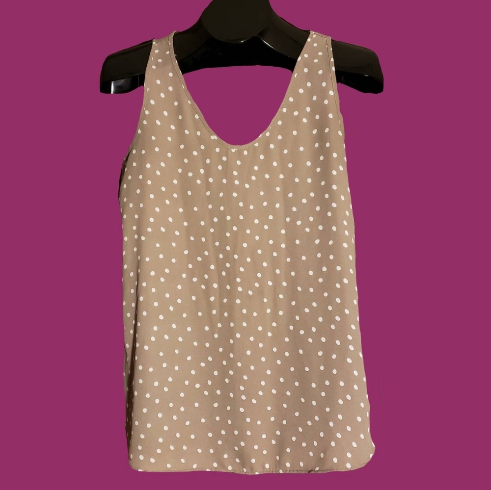 LOFT Brown Poka Dotted Tank size xs